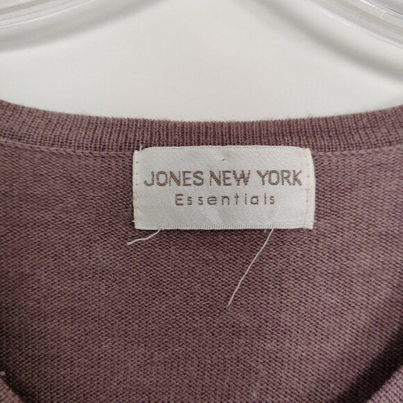 Jones New York Essentials Women's Cardigan Size M / L Mauve Taupe Casual Office - Picture 2 of 7